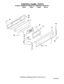 02 - Control Panel Parts parts for Kitchenaid Range KERS205TBT4 from AppliancePartsPros.com