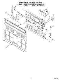 02 - Control Panel Parts parts for Kitchenaid Range KERI203PWH2 from AppliancePartsPros.com
