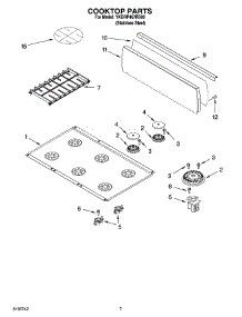 06 - Cooktop Parts parts for Whirlpool Range YKDRP467RS00 from AppliancePartsPros.com