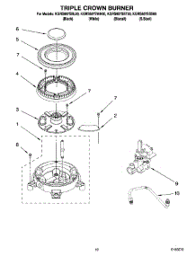 07 - Triple Crown Burner parts for Kitchenaid Range KGRS807SBT00 from AppliancePartsPros.com