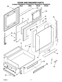 03 - Door And Drawer Parts parts for Kitchenaid Range KGRK806PBL02 from AppliancePartsPros.com