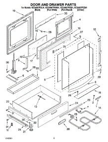 04 - Door And Drawer Parts parts for Kitchenaid Range KESA907PWW01 from AppliancePartsPros.com