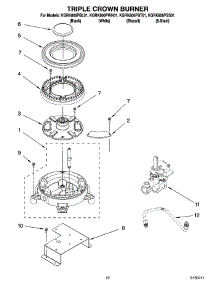 07 - Triple Crown Burner parts for Kitchenaid Range KGRK806PWH01 from AppliancePartsPros.com