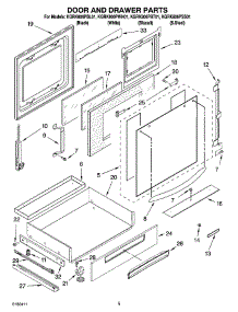 03 - Door And Drawer Parts parts for Kitchenaid Range KGRK806PBT01 from AppliancePartsPros.com