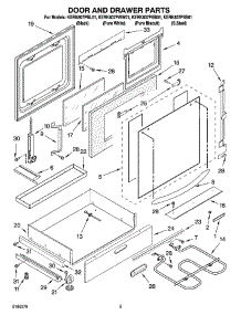 04 - Door And Drawer Parts parts for Kitchenaid Range KERK807PWW01 from AppliancePartsPros.com