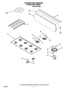 06 - Cooktop Parts parts for Kitchenaid Range KDRP487MSS03 from AppliancePartsPros.com