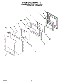 02 - Oven Door Parts parts for Kitchenaid Range KDRP407HBU09 from AppliancePartsPros.com