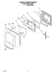 02 - Oven Door Parts parts for Kitchenaid Range KDRP487MSS01 from AppliancePartsPros.com