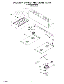 06 - Cooktop, Burner And Grate parts for Kitchenaid Range KDRP463LSS0 from AppliancePartsPros.com