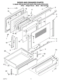 02 - Door And Drawer parts for Kitchenaid Range KERC700LWH0 from AppliancePartsPros.com