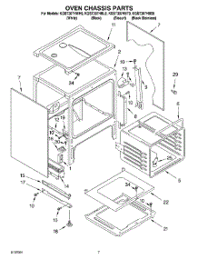 05 - Oven Chassis parts for Kitchenaid Range KGST307HWH9 from AppliancePartsPros.com