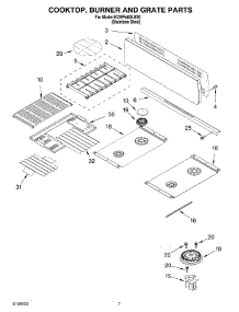 06 - Cooktop, Burner And Grate parts for Kitchenaid Range KDRP462LSS0 from AppliancePartsPros.com