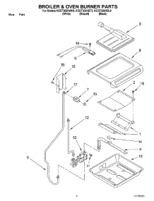 04 - Broiler And Oven Burner parts for Kitchenaid Range KGST300HBT9 from AppliancePartsPros.com