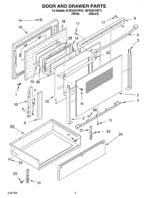02 - Door And Drawer parts for Kitchenaid Range KERC601HBT5 from AppliancePartsPros.com