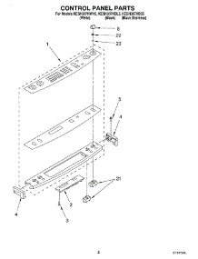 02 - Control Panel parts for Kitchenaid Range KESH307HBL5 from AppliancePartsPros.com