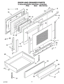 03 - Door And Drawer parts for Kitchenaid Range KESH307HBL5 from AppliancePartsPros.com