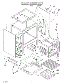 06 - Oven Chassis parts for Kitchenaid Range KGST300HWH4 from AppliancePartsPros.com