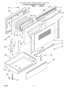 05 - Door And Drawer parts for Kitchenaid Range KGST300HBT4 from AppliancePartsPros.com