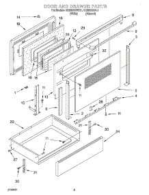 03 - Door And Drawer parts for Kitchenaid Range KERI500HWH1 from AppliancePartsPros.com