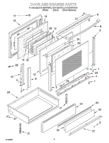 03 - Door And Drawer parts for Kitchenaid Range KESH307HBL3 from AppliancePartsPros.com