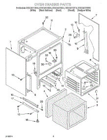 04 - Oven Chassis parts for Kitchenaid Range KESC307HBT4 from AppliancePartsPros.com