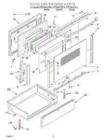 02 - Door And Drawer parts for Kitchenaid Range KERC601HWH4 from AppliancePartsPros.com