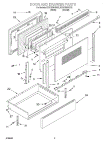 03 - Door And Drawer parts for Kitchenaid Range KERC500HBT2 from AppliancePartsPros.com