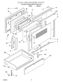 02 - Door And Drawer parts for Kitchenaid Range KERC601HWH3 from AppliancePartsPros.com