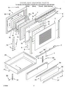 04 - Door And Drawer parts for Kitchenaid Range KGST307HWH3 from AppliancePartsPros.com