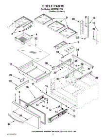 03 - Shelf Parts parts for Kitchenaid Refrigerator GZ25FDRXYY0 from AppliancePartsPros.com