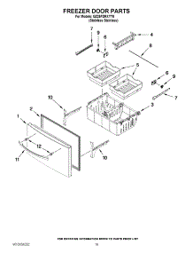 10 - Freezer Door Parts parts for Kitchenaid Refrigerator GZ25FDRXYY0 from AppliancePartsPros.com