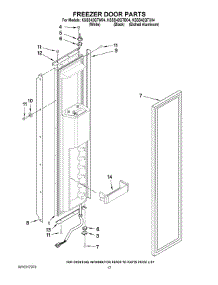 11 - Freezer Door Parts parts for Kitchenaid Refrigerator KSSS42QTW04 from AppliancePartsPros.com