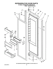 10 - Refrigerator Door Parts parts for Kitchenaid Refrigerator KSSO42QTX04 from AppliancePartsPros.com