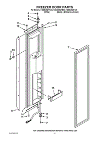 11 - Freezer Door Parts parts for Kitchenaid Refrigerator KSSS48QTB03 from AppliancePartsPros.com