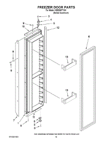 10 - Freezer Door Parts parts for Kitchenaid Refrigerator KSSS36FTX03 from AppliancePartsPros.com