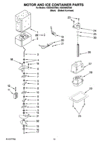 09 - Motor And Ice Container Parts parts for Kitchenaid Refrigerator KSSO42QTB02 from AppliancePartsPros.com