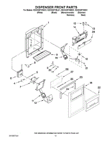 08 - Dispenser Front Parts parts for Kitchenaid Refrigerator KSCK23FVMS01 from AppliancePartsPros.com