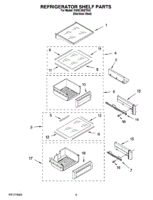 07 - Refrigerator Shelf Parts parts for Kitchenaid Refrigerator KSSC36QTS02 from AppliancePartsPros.com