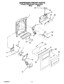 08 - Dispenser Front Parts parts for Kitchenaid Refrigerator KSRG25FVBL01 from AppliancePartsPros.com