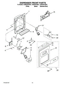 08 - Dispenser Front Parts parts for Kitchenaid Refrigerator KSBS25IVWH01 from AppliancePartsPros.com