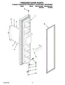 07 - Freezer Door Parts parts for Kitchenaid Refrigerator KSRS25RVMS03 from AppliancePartsPros.com
