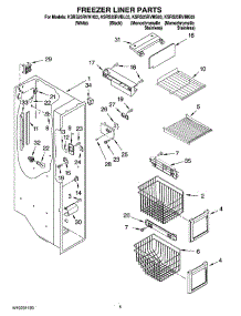04 - Freezer Liner Parts parts for Kitchenaid Refrigerator KSRS25RVWH03 from AppliancePartsPros.com