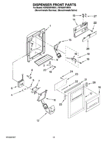 08 - Dispenser Front Parts parts for Kitchenaid Refrigerator KSRG25FVMS01 from AppliancePartsPros.com