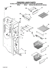 04 - Freezer Liner Parts parts for Kitchenaid Refrigerator KSCK25FVWH01 from AppliancePartsPros.com