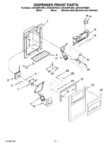 08 - Dispenser Front Parts parts for Kitchenaid Refrigerator KSCK25FVWH01 from AppliancePartsPros.com