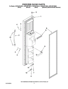 07 - Freezer Door Parts parts for Kitchenaid Refrigerator KSRV22FVWH01 from AppliancePartsPros.com