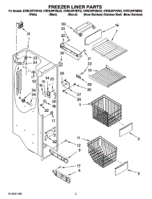 04 - Freezer Liner Parts parts for Kitchenaid Refrigerator KSRK25FVMS02 from AppliancePartsPros.com