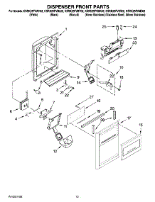 08 - Dispenser Front Parts parts for Kitchenaid Refrigerator KSRK25FVMS02 from AppliancePartsPros.com
