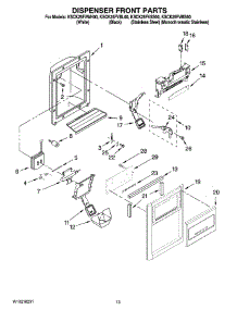 08 - Dispenser Front Parts parts for Kitchenaid Refrigerator KSCK25FVMS00 from AppliancePartsPros.com