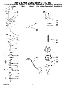 05 - Motor And Ice Container Parts parts for Kitchenaid Refrigerator KSRK25FVWH01 from AppliancePartsPros.com